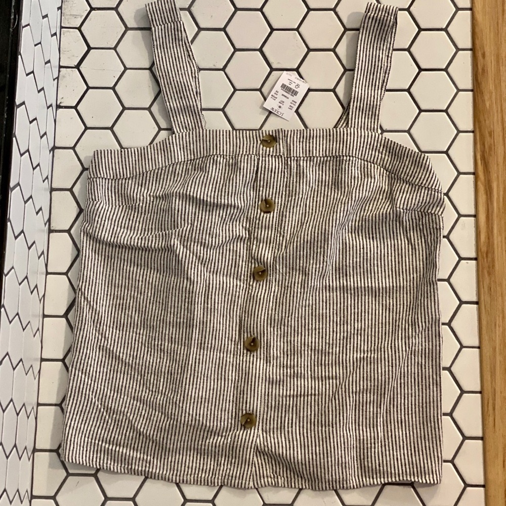 J. Crew Linen Blend Striped Tank